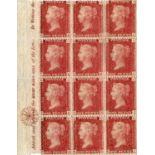 Great Britain 1d red plates mint blocks with plate 100, block of 6 and four others, plate 121