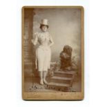 AUTOGRAPHS. A group of 8 cabinet-size photographs of actresses or performers, possibly all