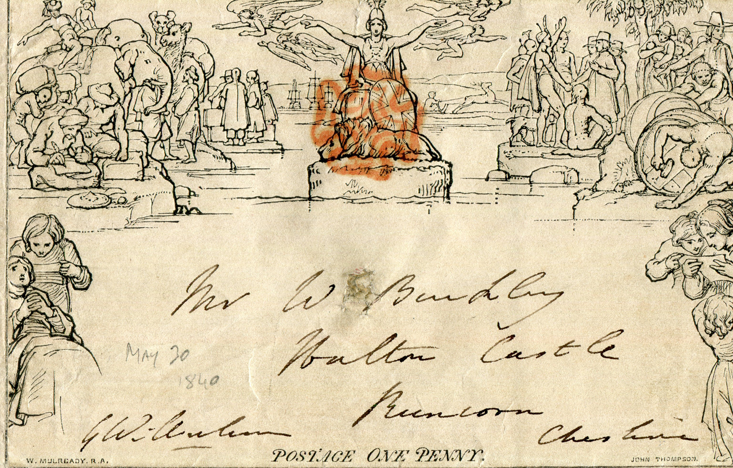 A group of Great Britain 1840 Mulready envelopes and letter sheets with two 1d mint, and two 2d - Image 9 of 15