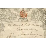 A group of Great Britain 1840 Mulready envelopes and letter sheets with two 1d mint, and two 2d