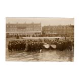A group of 6 photographic postcards of aeroplanes at Worthing, West Sussex, including postcards