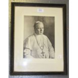 AUTOGRAPHS. A monochrome print of Pope Pius XII, signed and inscribed in pencil by the sitter,