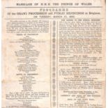 EPHEMERA. A collection of various ephemera including a 'Programme of the Grand Procession and Public