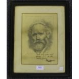 AUTOGRAPH. A monochrome lithograph of Keir Hardie by Cosma Rowe, signed and inscribed by Hardie '