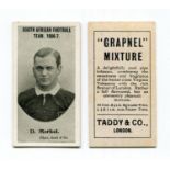 An album of cigarette and trade cards, including 24 Taddy 'Prominent Footballers', 8 Taddy 'South