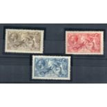 A Great Britain 1918 Bradbury Seahorses fine mint set of three stamps (SG 414-417).Buyer’s Premium