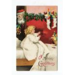 An album containing approximately 224 greetings postcards, mostly Christmas, New Year, Valentines,