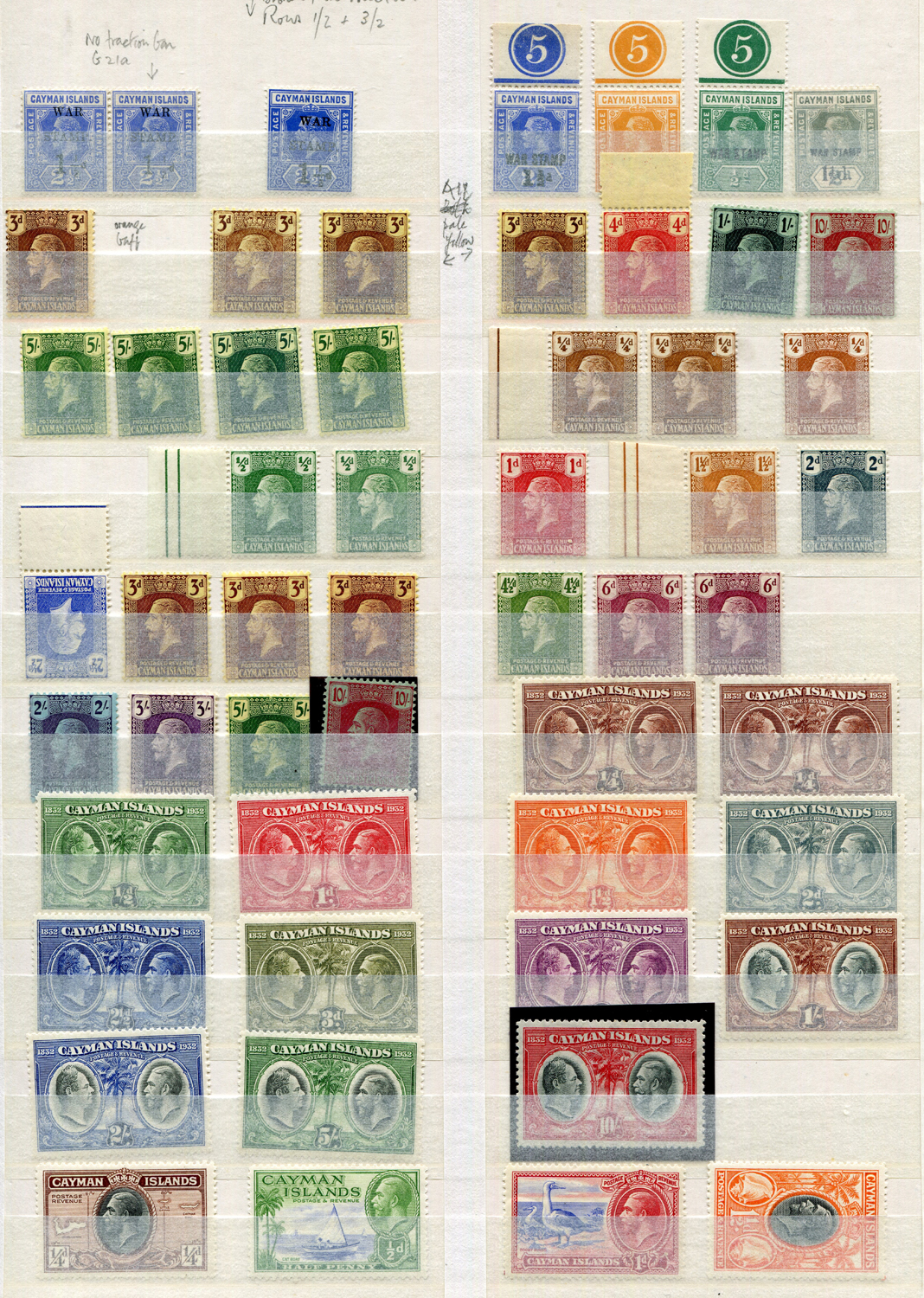 Cayman Islands mint stamp collection in stock book with 1907 to 5 shillings, 1907 ½d on 5 - Image 3 of 4