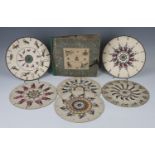 OPTICAL TOY. A group of 19th century Fantascope discs, comprising a set of six hand-coloured discs