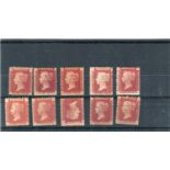 A stock book containing line engraved Great Britain 1841 2d blue including strip of 6 used,