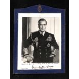 AUTOGRAPH. A black and white photograph signed and inscribed by Mountbatten of Burma, 23cm x 27.5cm,