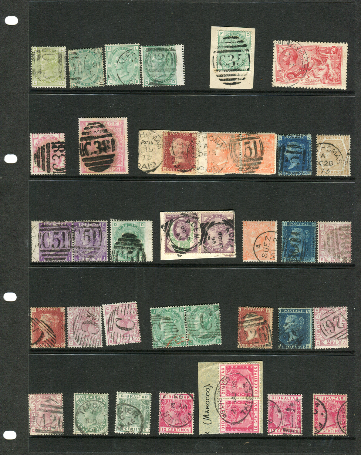 A collection of Great Britain used abroad stamps in three stock books and on stock cards, fine