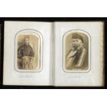 PHOTOGRAPHS. Two leather-bound albums containing 60 cartes-de-visite photographs, including