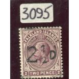 A Falkland Islands 1928 South Georgia Provisional 2½d on 2d mint stamp with certificate.Buyer’s