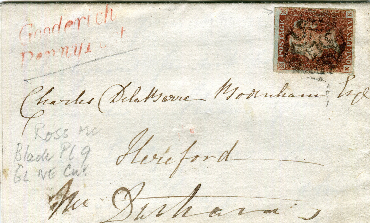 An album of Great Britain postal history from 1841 1d red brown (black plates 9, 10 and 11),