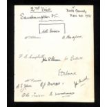 AUTOGRAPHS. A collection of ten leaves signed by football teams in the 1930s and 1940s, including