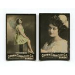 A collection of cigarette and trade cards, all of beauties, actors and actresses, including 39 Crown