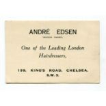 HAIRDRESSING. A small group of photographs and ephemera relating to the London hairdresser André
