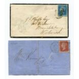 An album of pre stamp covers, including 1812 Aylesbury mileage mark, handstruck 2, November 1840
