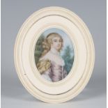 After Sir P. Leily - a late 19th century watercolour on ivory miniature portrait of Frances Teresa