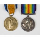 A 1914-18 British War Medal and a 1914-19 Victory Medal to '831 A.Bmbr.D.Scott. R.A.', three