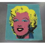 An Andy Warhol 'Marilyn Monroe' machine made wall hanging, probably made in Denmark by Ege for