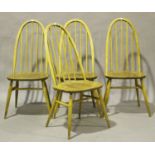 A set of four Ercol elm hoop and stick back chairs, height 98cm, width 42cm.Buyer’s Premium 29.4% (