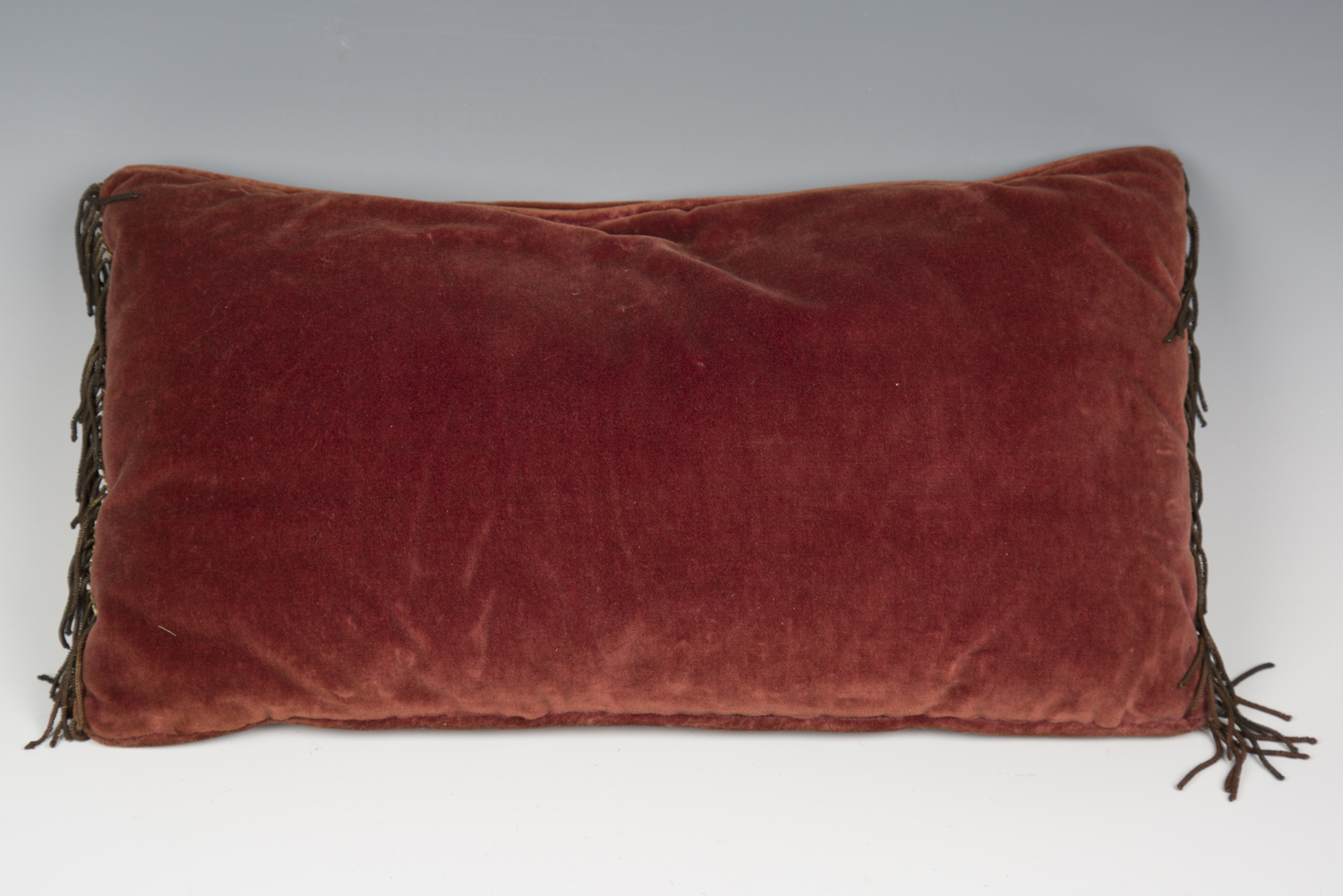 A group of four velvet cushions, purportedly made for the 1953 coronation and applied with 17th - Image 6 of 9