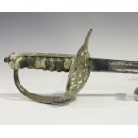 A George V 1897 pattern officer's dress sword with dumbbell-section blade, blade length 82cm, the