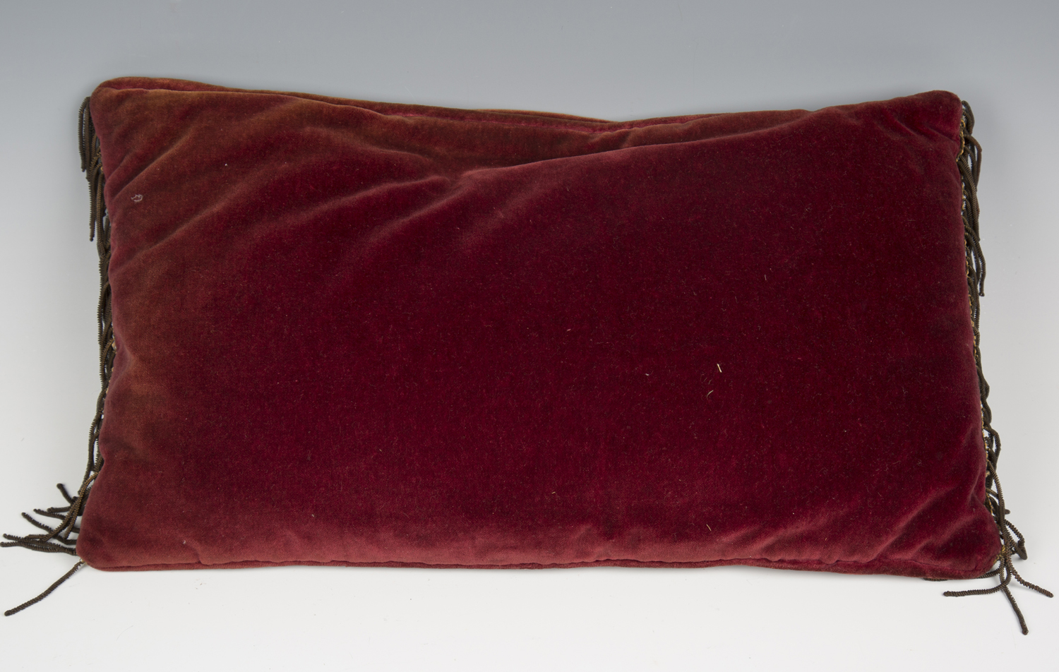 A group of four velvet cushions, purportedly made for the 1953 coronation and applied with 17th - Image 4 of 9