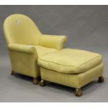 An early 20th century Queen Anne style walnut armchair, height 85cm, width 80cm, depth 68cm,