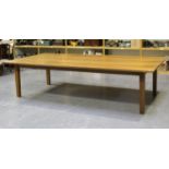 A large modern figured walnut dining table, height 76.5cm, length 305cm, depth 153cm.Buyer’s Premium