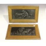 A pair of late 19th/early 20th century Continental Neoclassical Revival dark brown patinated cast