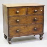 A Victorian mahogany chest of two short and two long oak-lined drawers, height 89cm, width 94cm,