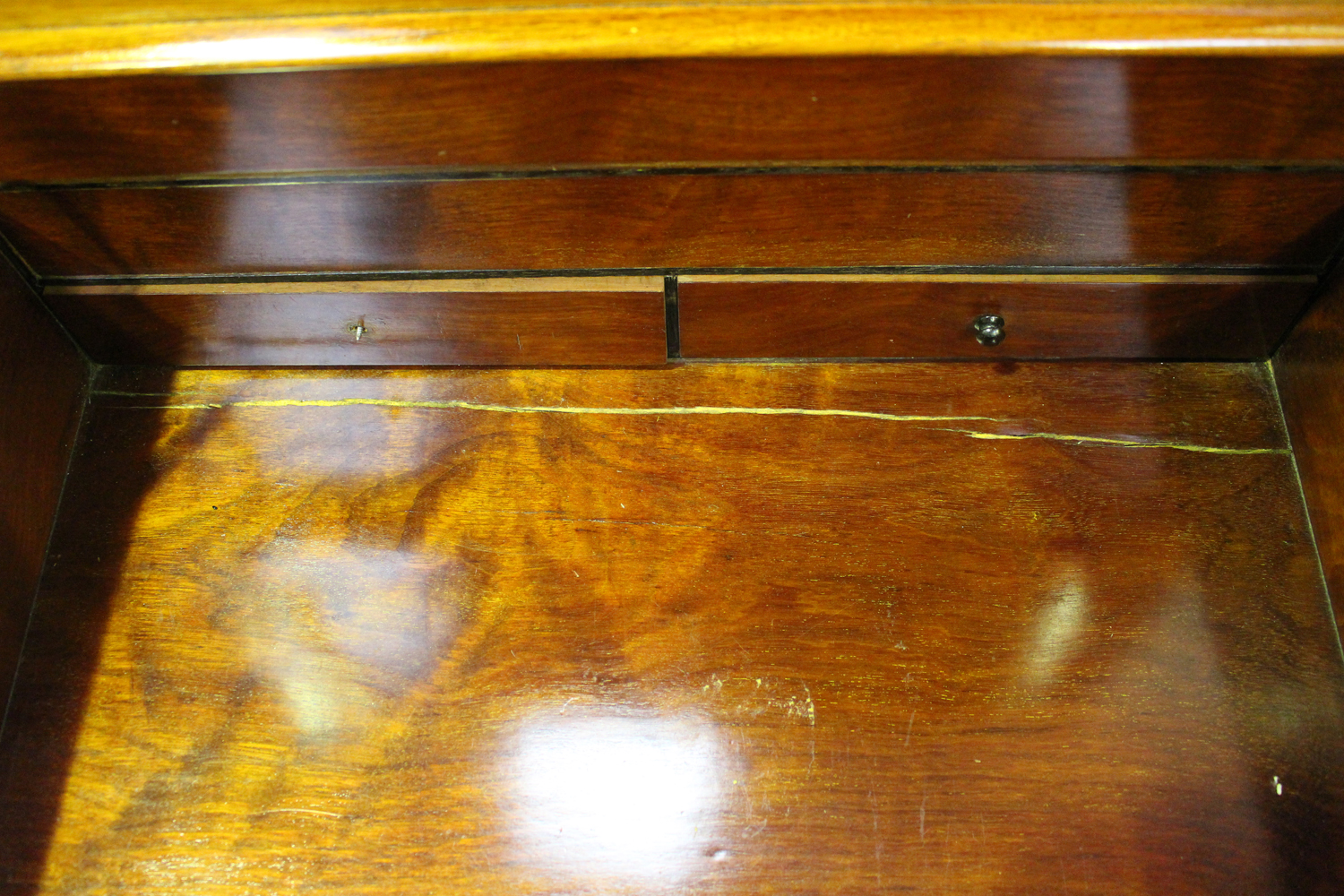 A late Victorian burr walnut Davenport, fitted with a hinged pen compartment and writing slope above - Image 6 of 8