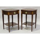 A pair of modern 'Historic Charleston Reproduction' mahogany and inlaid lamp tables by Baker
