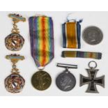 A 1914-18 British War Medal and a 1914-19 Victory Medal to 'S-4957 Pte.J.Daley. Sea. Highrs', a