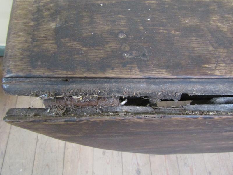 A late 17c/early 18c oak twin flap oval dining table on baluster turned supports - for - Image 3 of 4