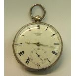 A silver Brockbanks & Atkins full plate English lever pocket watch no.8006, with a silver case,