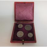 A 1901 Maundy money four coin set in original box.