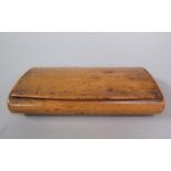 An early 19c birch tobacco box, wooden hinged, 14cm l.