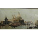 After David Roberts - a Venetian Grand Canal scene with St. Marks, oil on canvas, framed, 24cm x