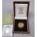 A Royal Mint 1995 Brittania gold proof £10 coin in original box with certificate.