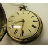 A Barwyse verge pocket watch no.4123, circa 1810, in a later silver pair case - in need of