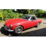 A 1972 MGB Roadster 1.8 petrol sports car, 72,384 miles, MOT till Feb '21, with a spare set of