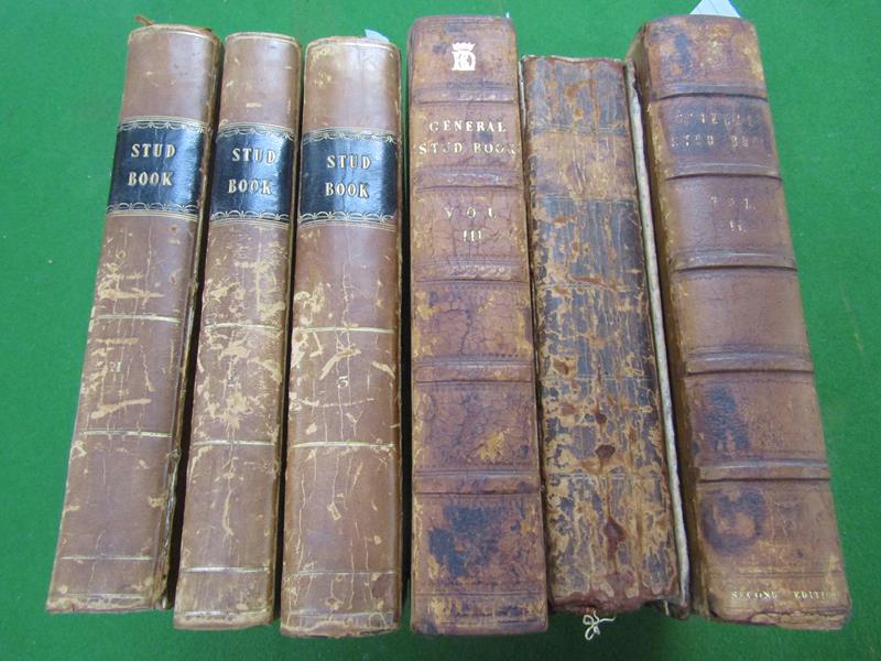 Six Volumes - 'General Stud Book' containing Pedigrees of Racehorses, printed for James Wetherby,