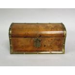 A Victorian figured walnut veneered locking letter box, brass mounted, 27cm w, 14cm h.