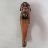 A 19c carved wood nut crack carved as the head of a sailor, 20cm l.