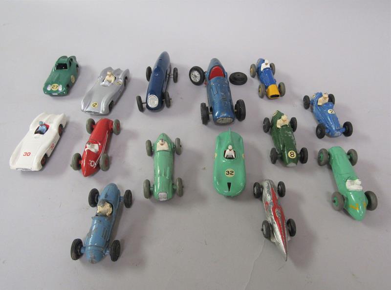 A collection of fourteen early 20c racing cars including eight Dinky's with a Bristol 450, no.163, - Image 2 of 3
