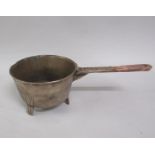 Late 18c bronze skillet, the handle cast I H Fore and repaired with copper, 45cm w including handle.